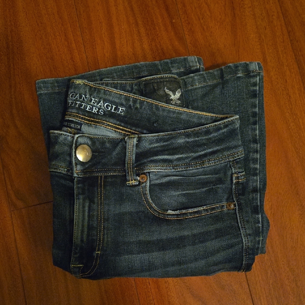 American Eagle Outfitters Women's Dark Blue Boot Cut Jeans